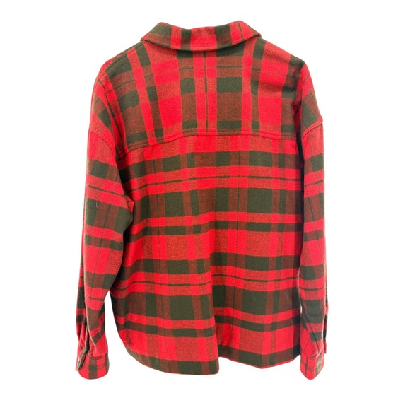 LL Bean Signature Archive Flannel Shirt Women XL Red Plaid Chamois Cloth Pockets - Picture 7 of 7
